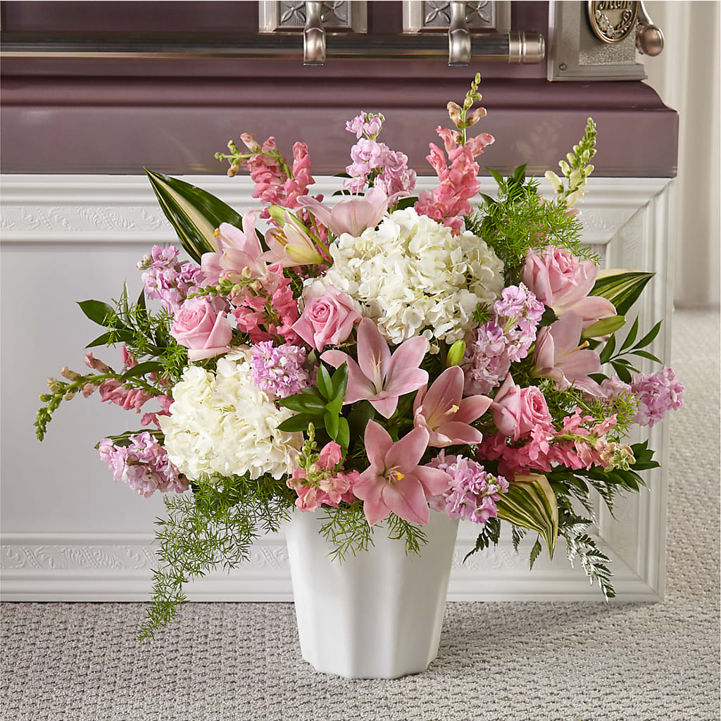 Simply Serene Floor Basket – BELLE'S FLOWERS, Huntington Beach CA