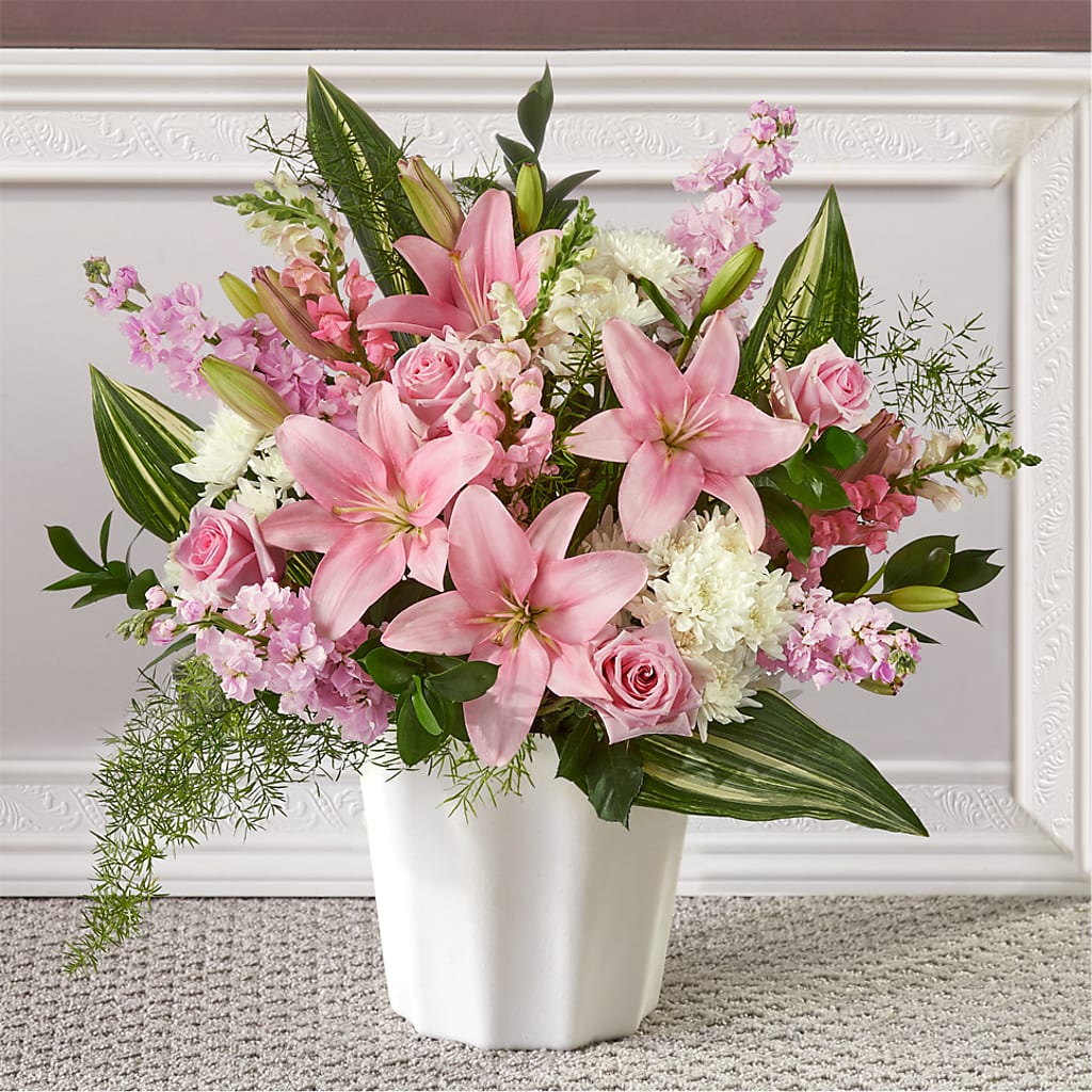 Simply Serene Floor Basket – BELLE'S FLOWERS, Huntington Beach CA