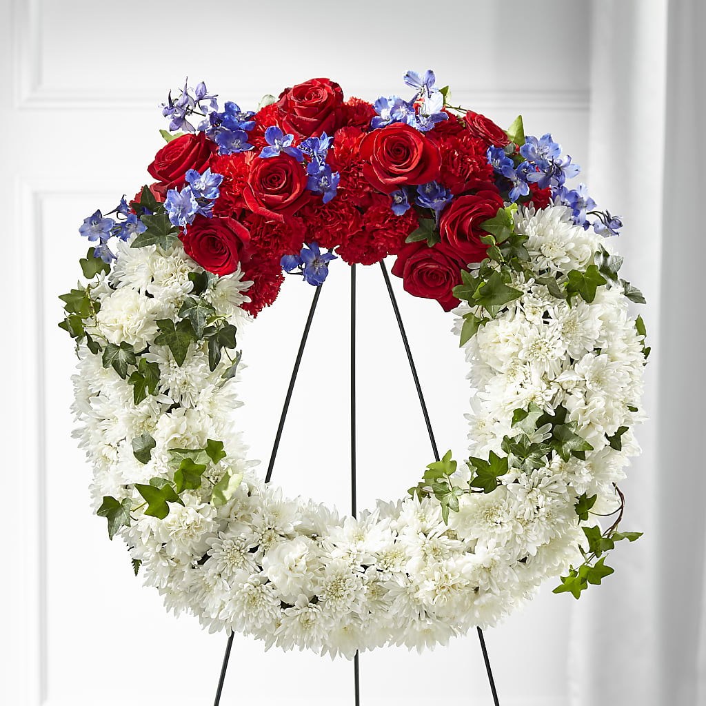 Patriotic Passion Wreath – BELLE'S FLOWERS, Huntington Beach CA