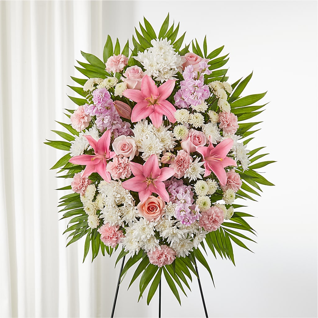 Offering Solace Standing Spray – BELLE'S FLOWERS, Huntington Beach CA