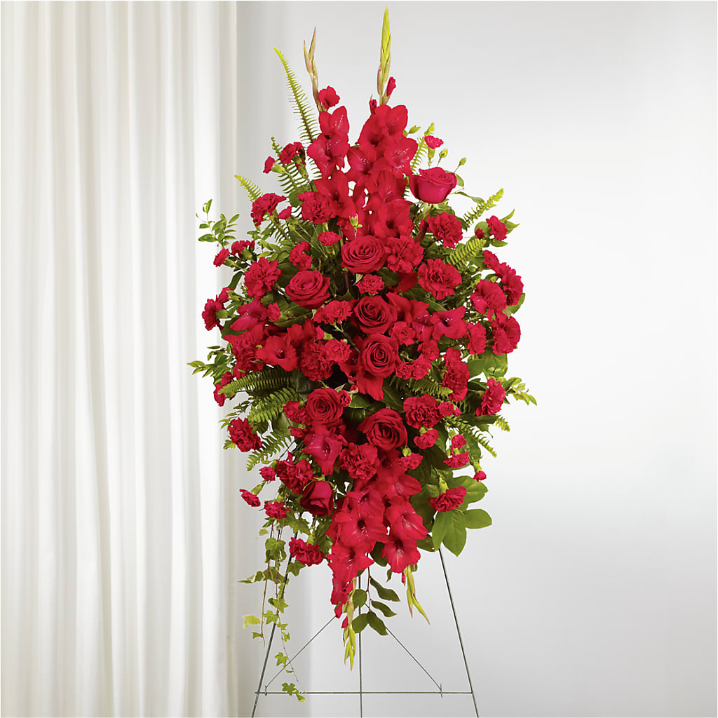 From the Heart Standing Spray – BELLE'S FLOWERS, Huntington Beach CA
