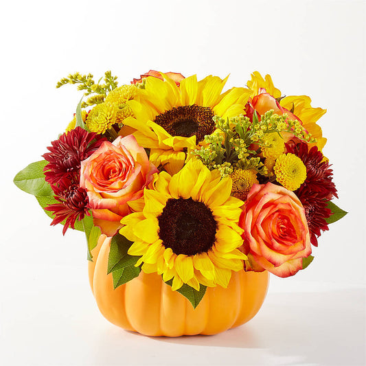Golden Gourd Pumpkin Bouquet – BELLE'S FLOWERS, Huntington Beach CA