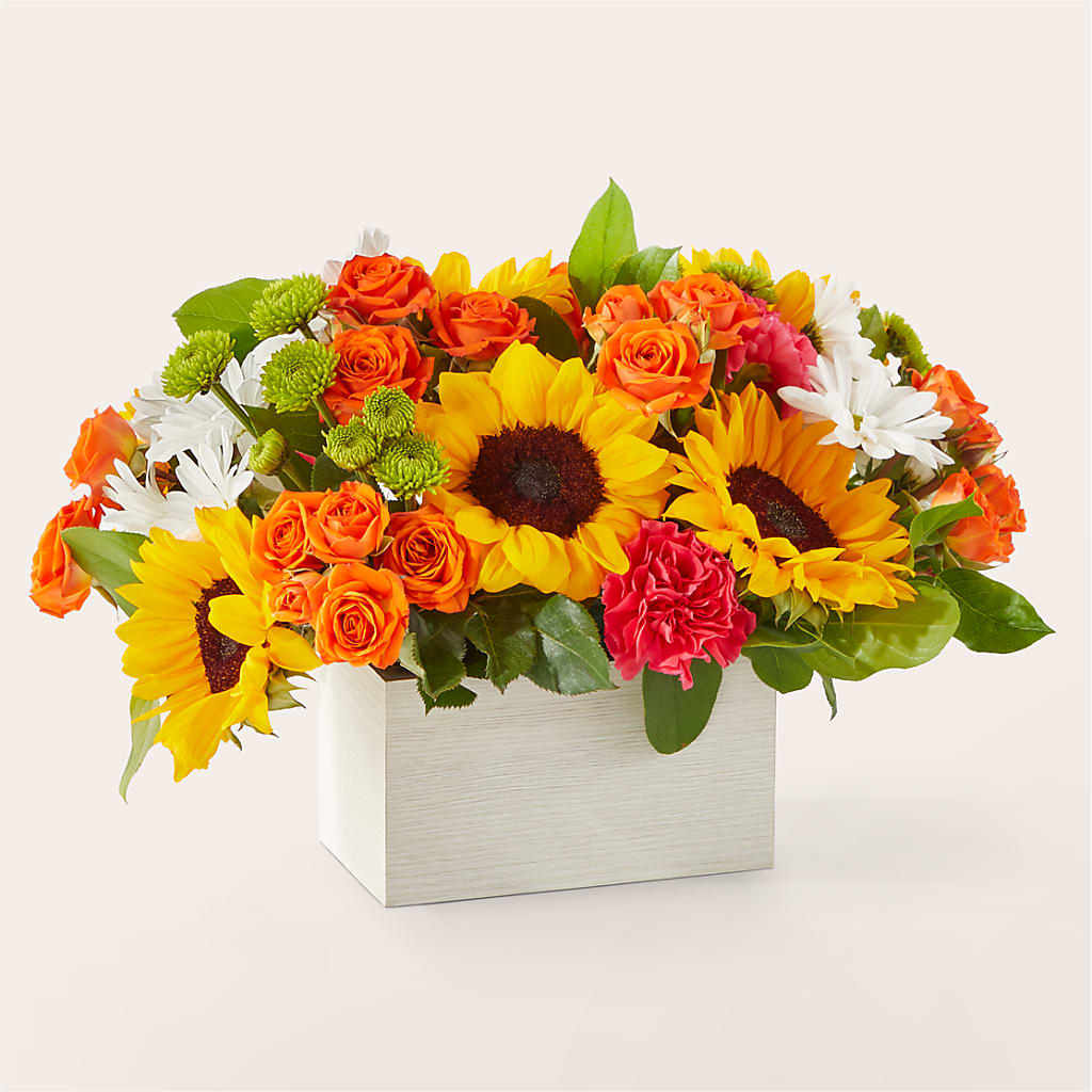 Sun-drenched Blooms Box Bouquet – BELLE'S FLOWERS, Huntington Beach CA