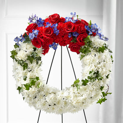 Patriotic Passion Wreath – BELLE'S FLOWERS, Huntington Beach CA