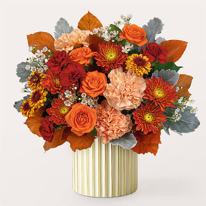 Merlot Bouquet with Ivory Vase – BELLE'S FLOWERS, Huntington Beach CA
