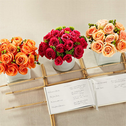 Dawn Rose Centerpiece – BELLE'S FLOWERS, Huntington Beach CA